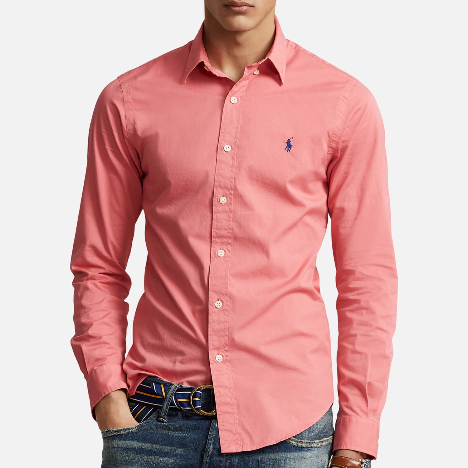 Polo Ralph Lauren Logo-Embroidered Cotton-Twill Shirt - M