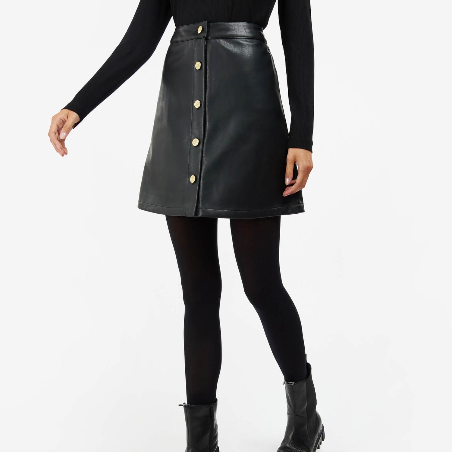 Barbour International Napier Faux Leather Mini Skirt - UK 8