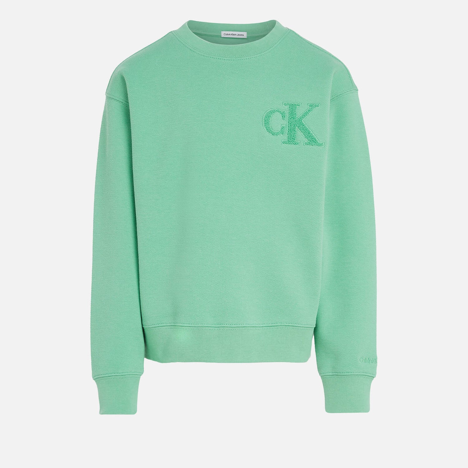 Calvin Klein Boys' Interlock Cotton-Blend Pique Sweatshirt