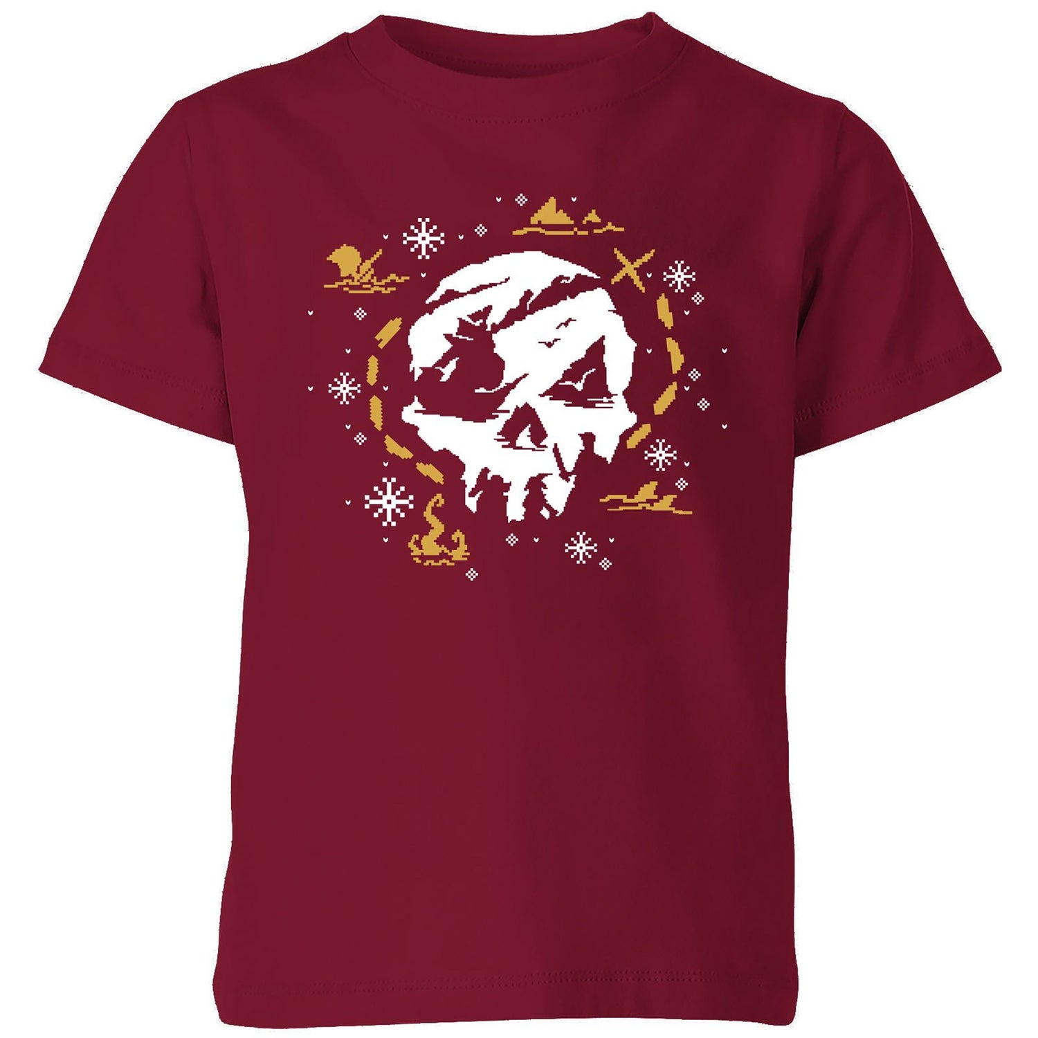 Sea of Thieves Christmas Knit Kids' T-Shirt - Burgundy