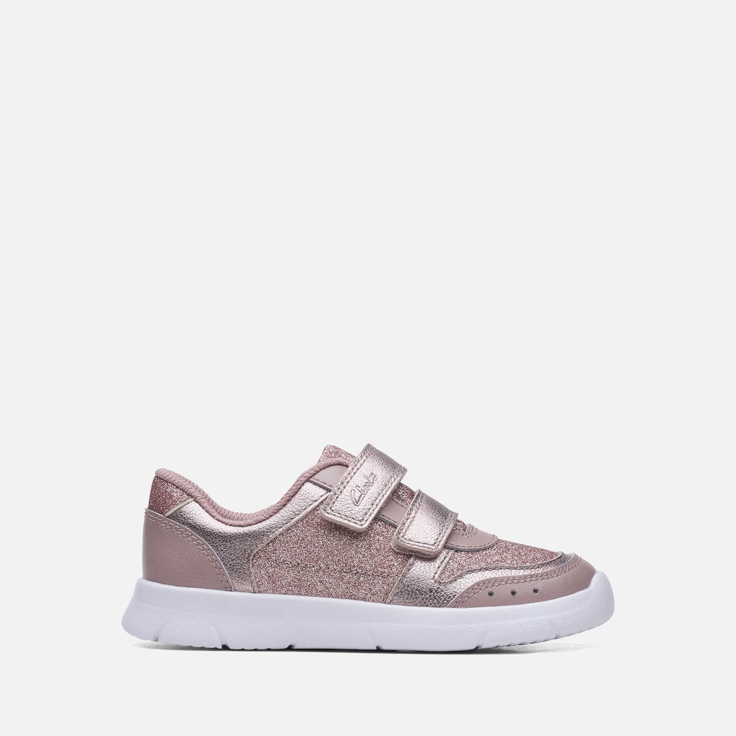 Clarks Kids' Athletic Sonar Leather Trainers - Pink Sparkle