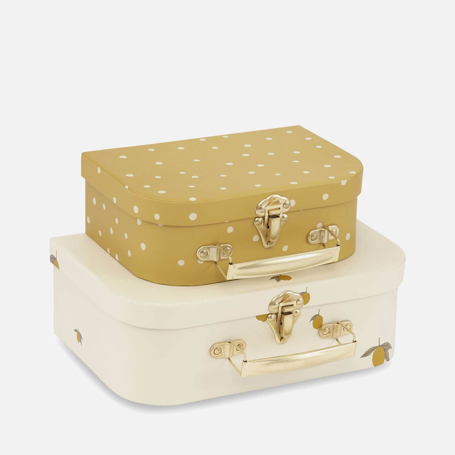 Konges Sløjd Storage Suitcase Boxes - Lemon (Set of 2)