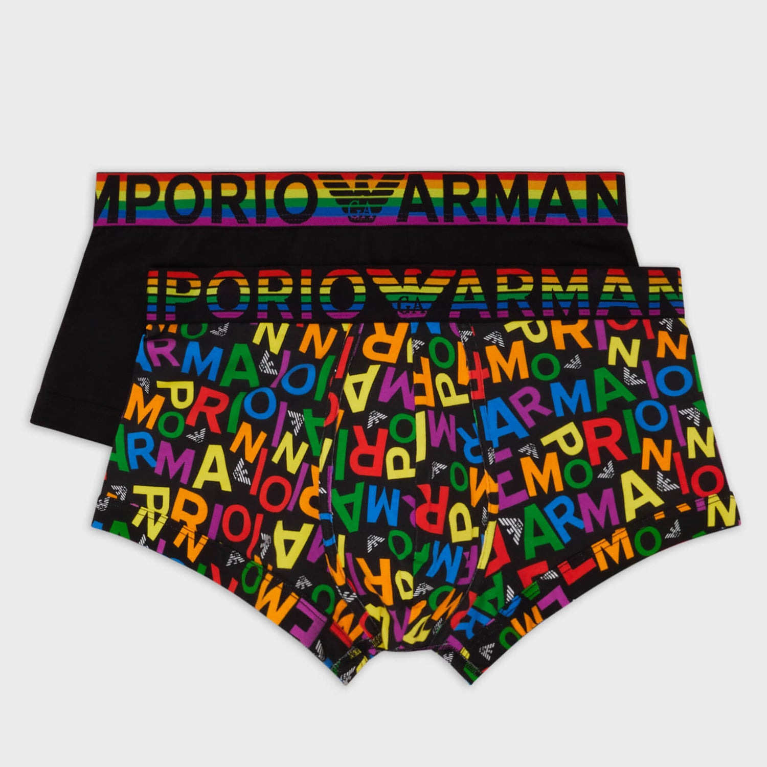 Emporio Armani Rainbow Two-Pack Stretch-Cotton Boxer Shorts - S