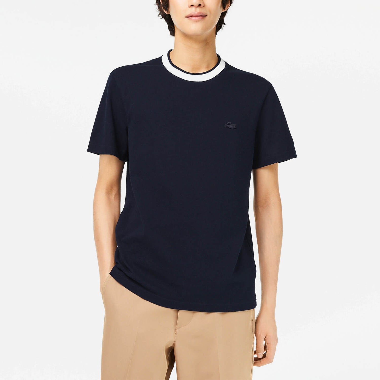 Lacoste Contrast Collar Cotton-Blend T-Shirt