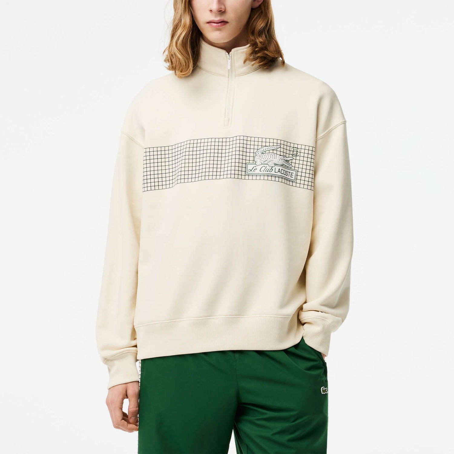 Lacoste Le Club Lacoste Half Zip Cotton-Blend Sweatshirt - 3/S