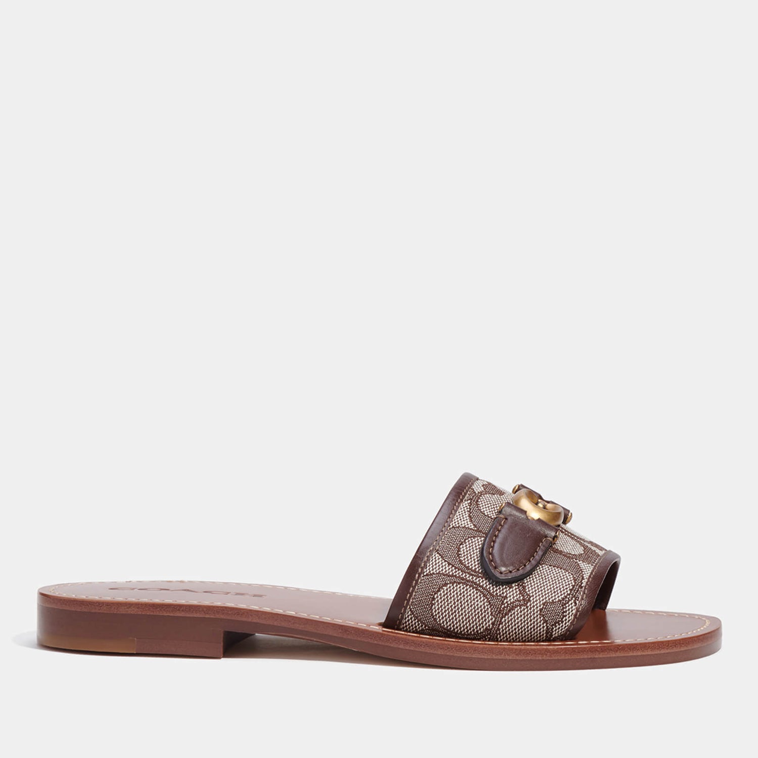 Coach Women's Ina Leather and Jacquard Sandals