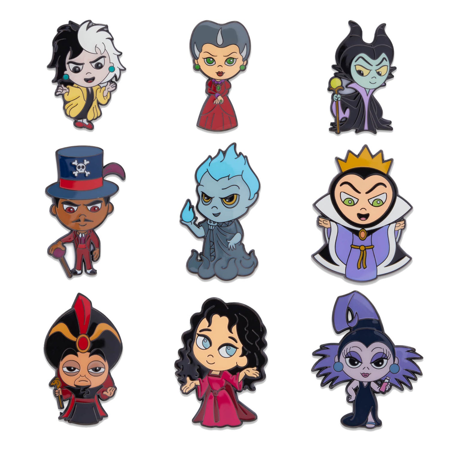 Loungefly Disney Villains Pack of 9 Collector Pins - VeryNeko Exclusive