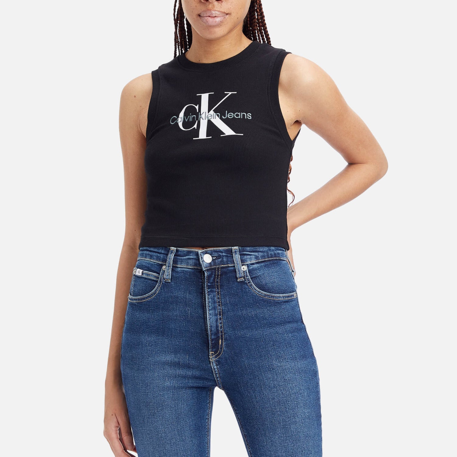 Calvin Klein Jeans Cotton-Rib Tank Top - XS