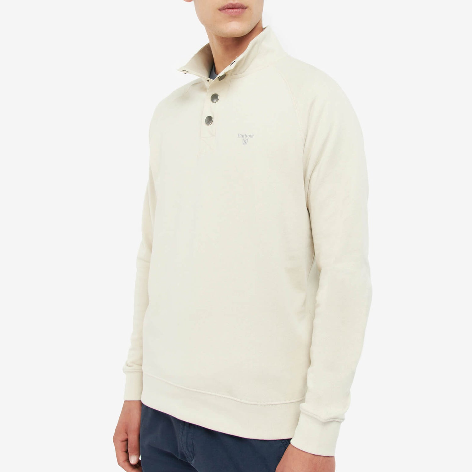Barbour Heritage Essential Half Snapneck Cotton Sweatshirt - M