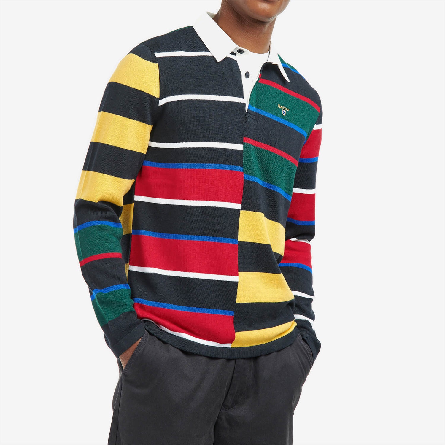 Barbour Heritage Radcliffe Striped Cotton Rugby Top - S