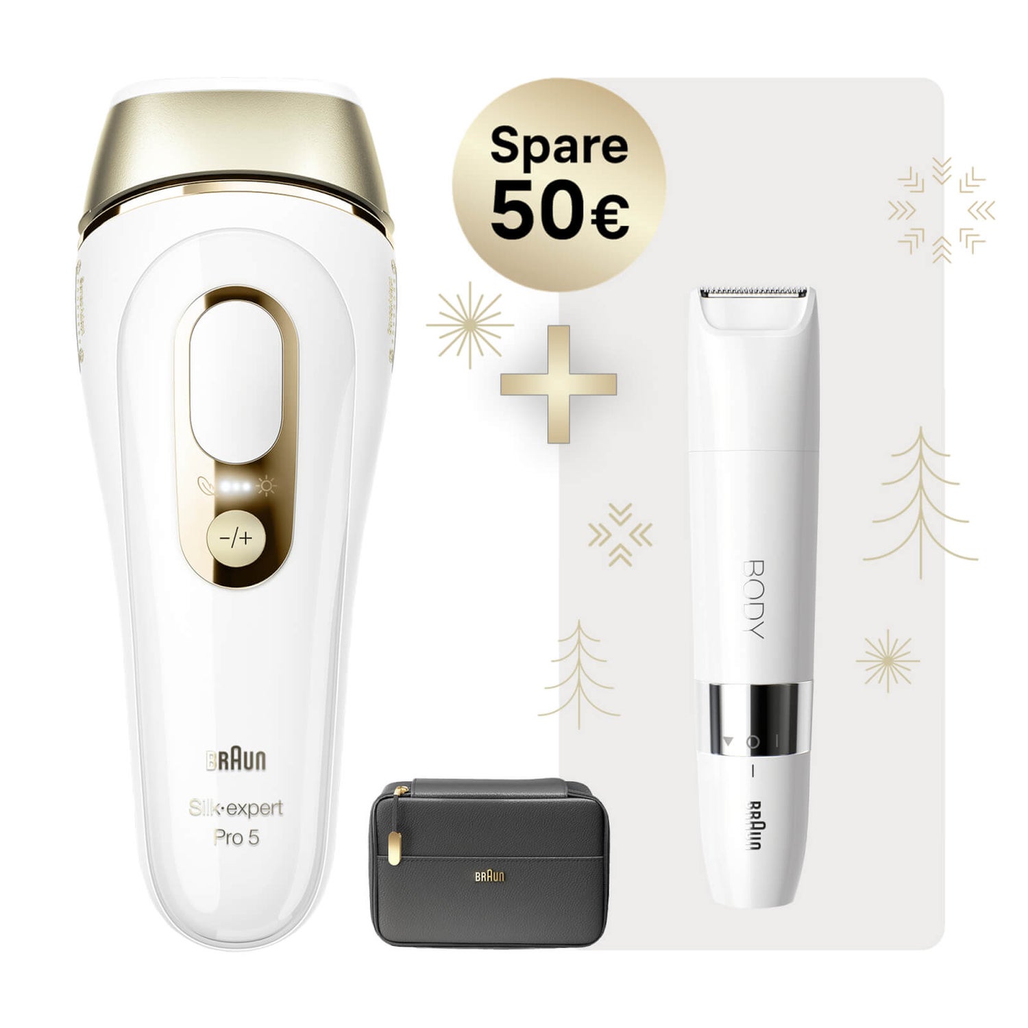 Braun Silk-expert Pro 5 PL5140 IPL Exclusive Christmas gift offer with Braun Body Mini Trimmer BS1000