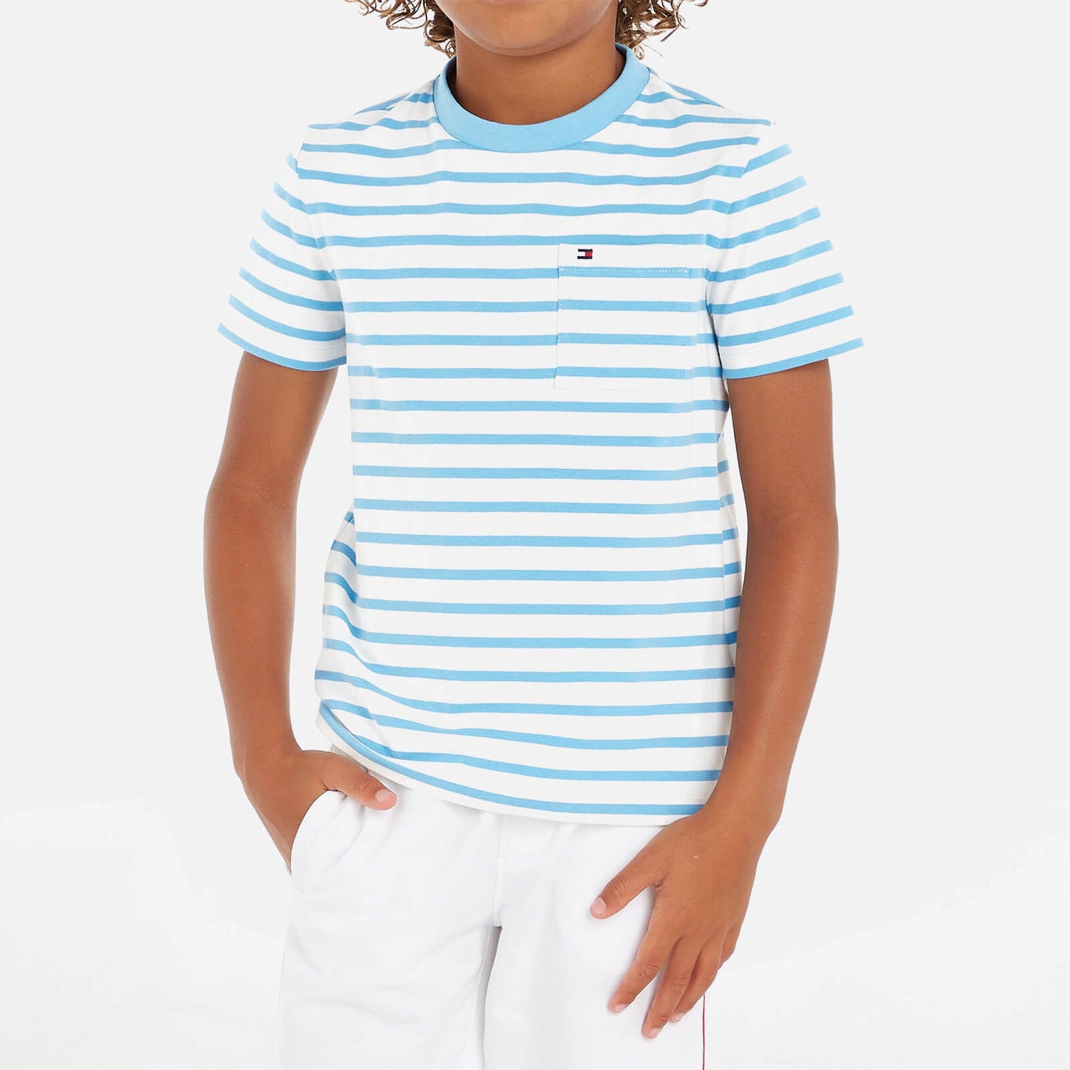 Tommy Hilfiger Boys' Breton Pocket Stripe Cotton-Blend T-Shirt - 12 Years