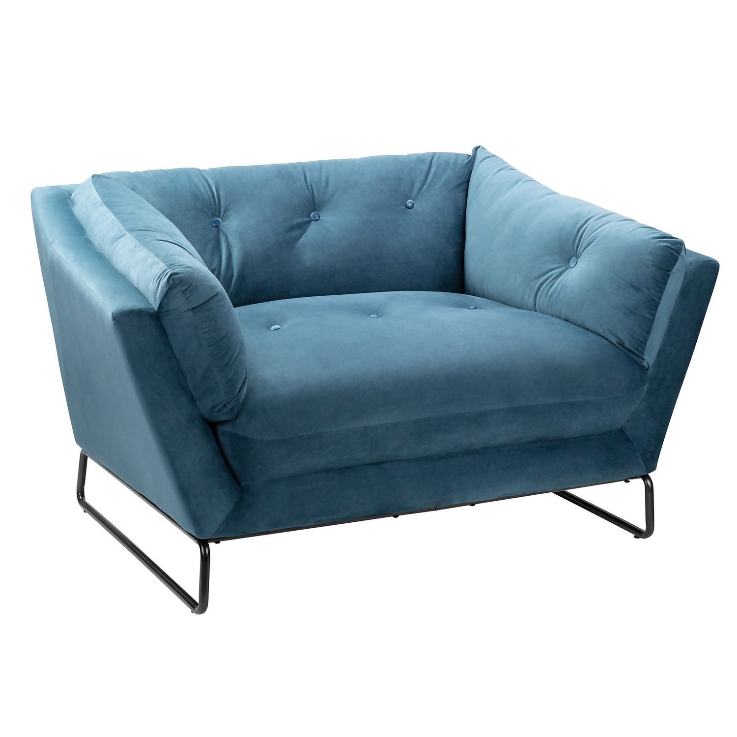 The Snuggler Button Chair Aegean Blue Homebase