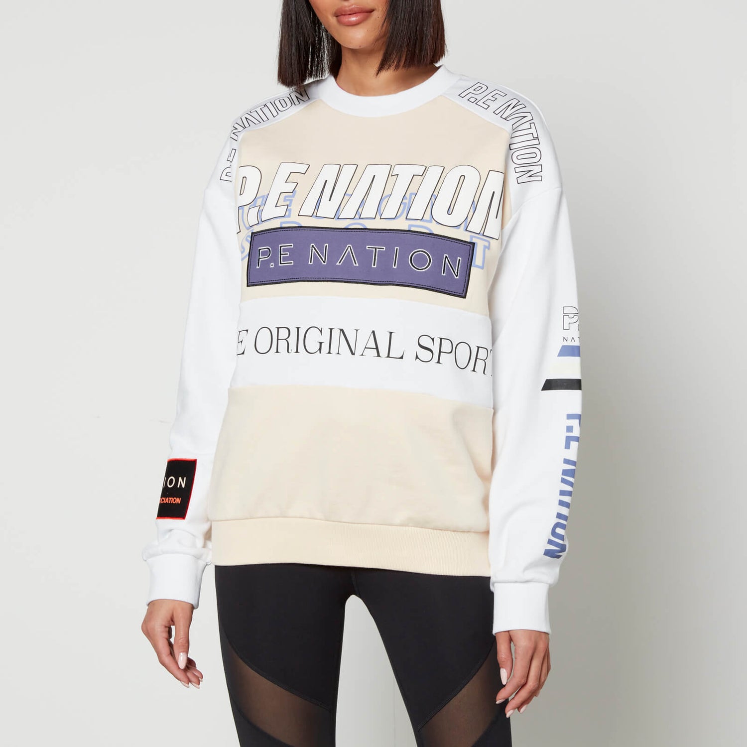 P.E Nation Women's Logo-Appliquéd Organic Cotton-Jersey Sweatshirt - Optic White