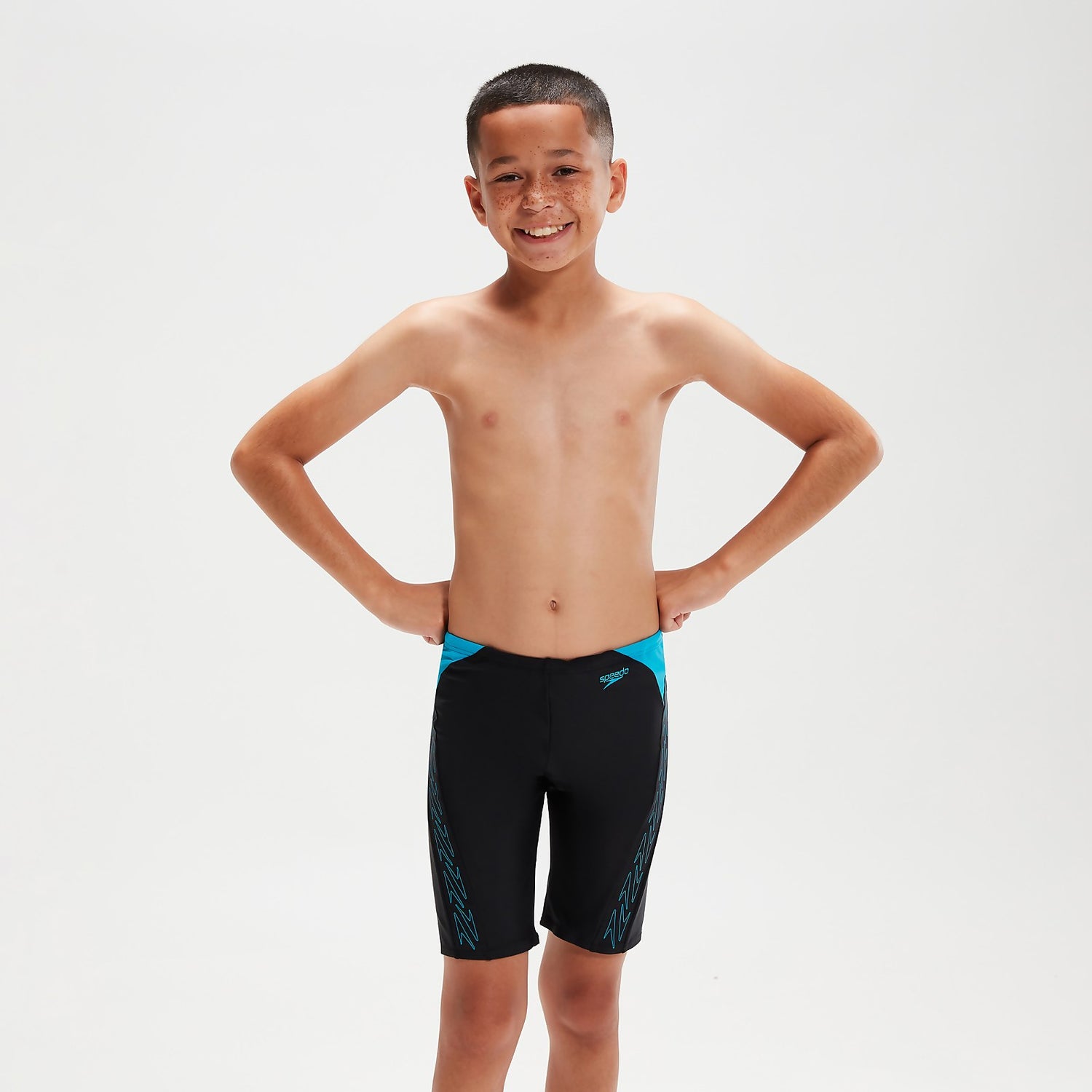 Boys Hyper Boom Jammer Black Blue Speedo