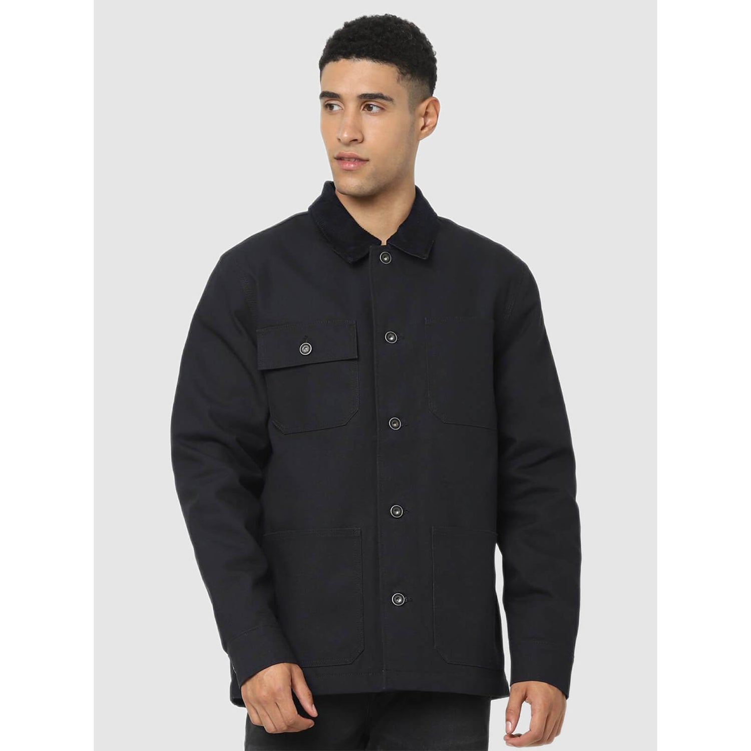 Black denim jacket longline on sale