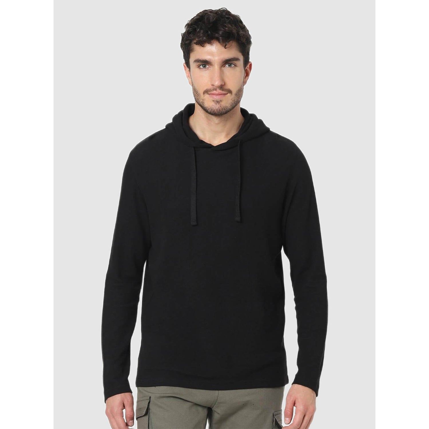 Hooded cotton shirt sale