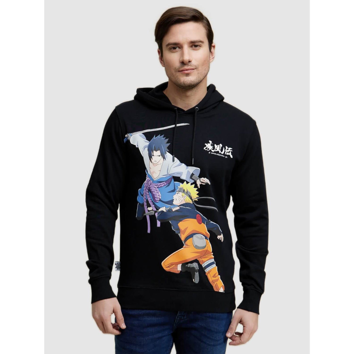 Naruto Black Printed Applique T shirt LBENARUT10 Celio