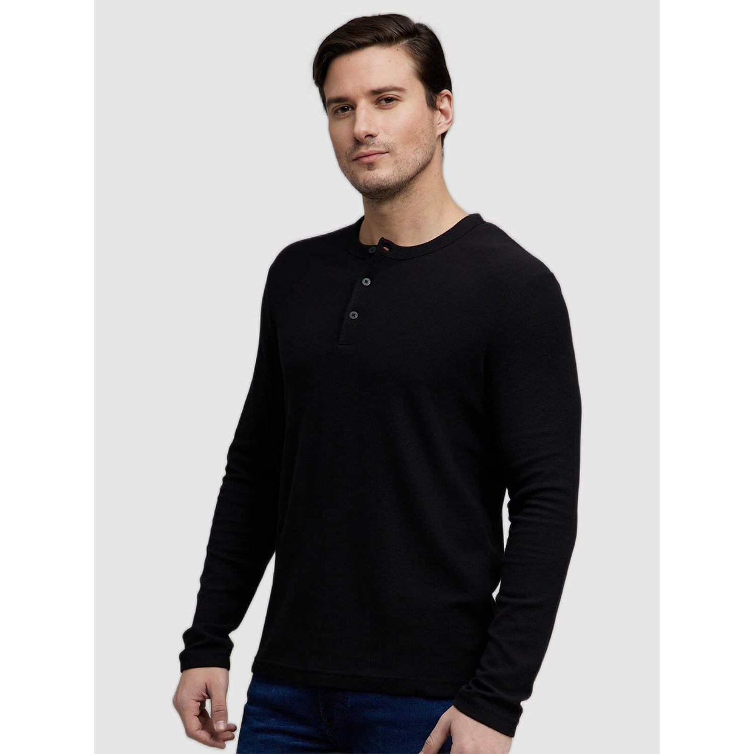 Henley collar t shirt best sale