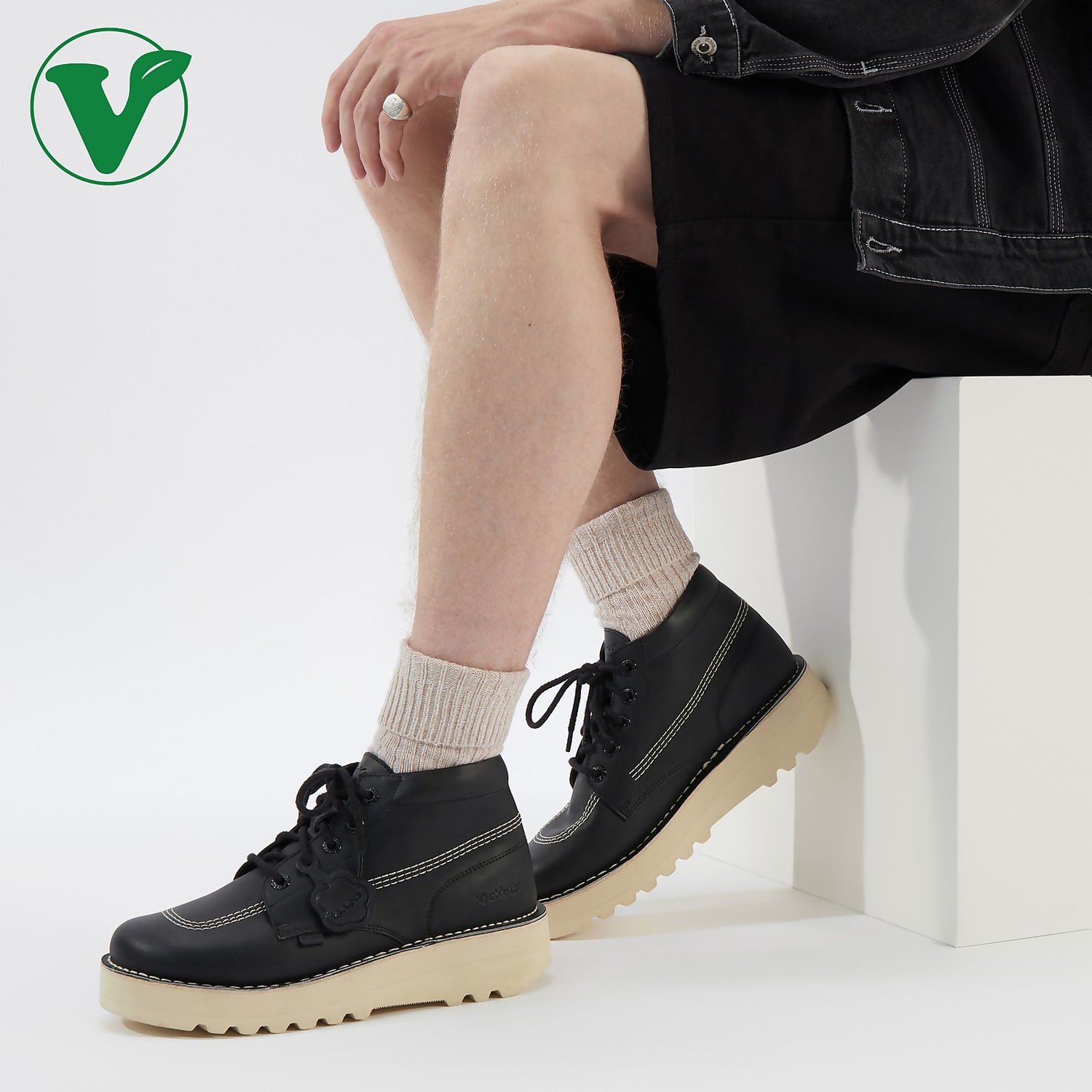 Adult Unisex Kick Hi Stack Vegan Black 3