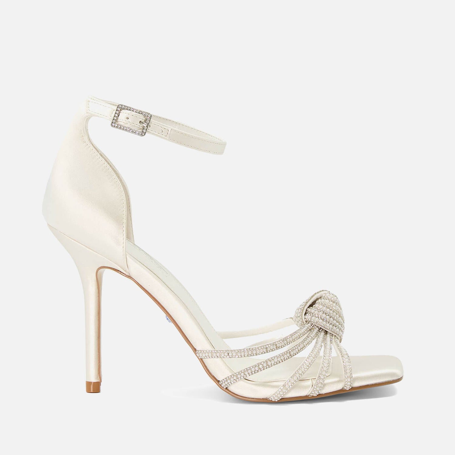 Dune Morella Embellished Satin Heeled Sandals - UK 3