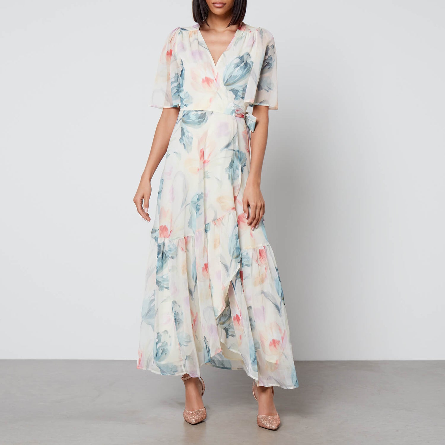Hope & Ivy Carin Floral-Print Chiffon Maxi Dress