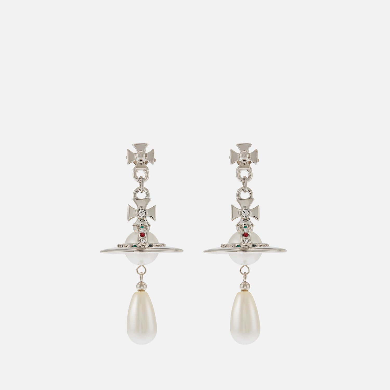 Vivienne Westwood Brass and Faux Pearl Earrings