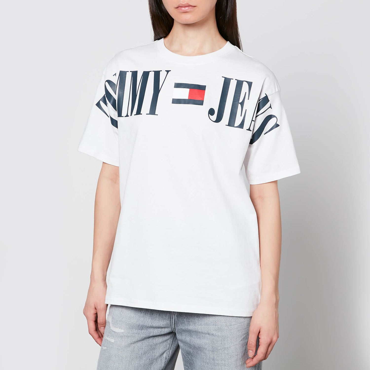 Tommy Jeans Archive Logo-Appliqué Cotton-Jersey Oversized T-Shirt - XS