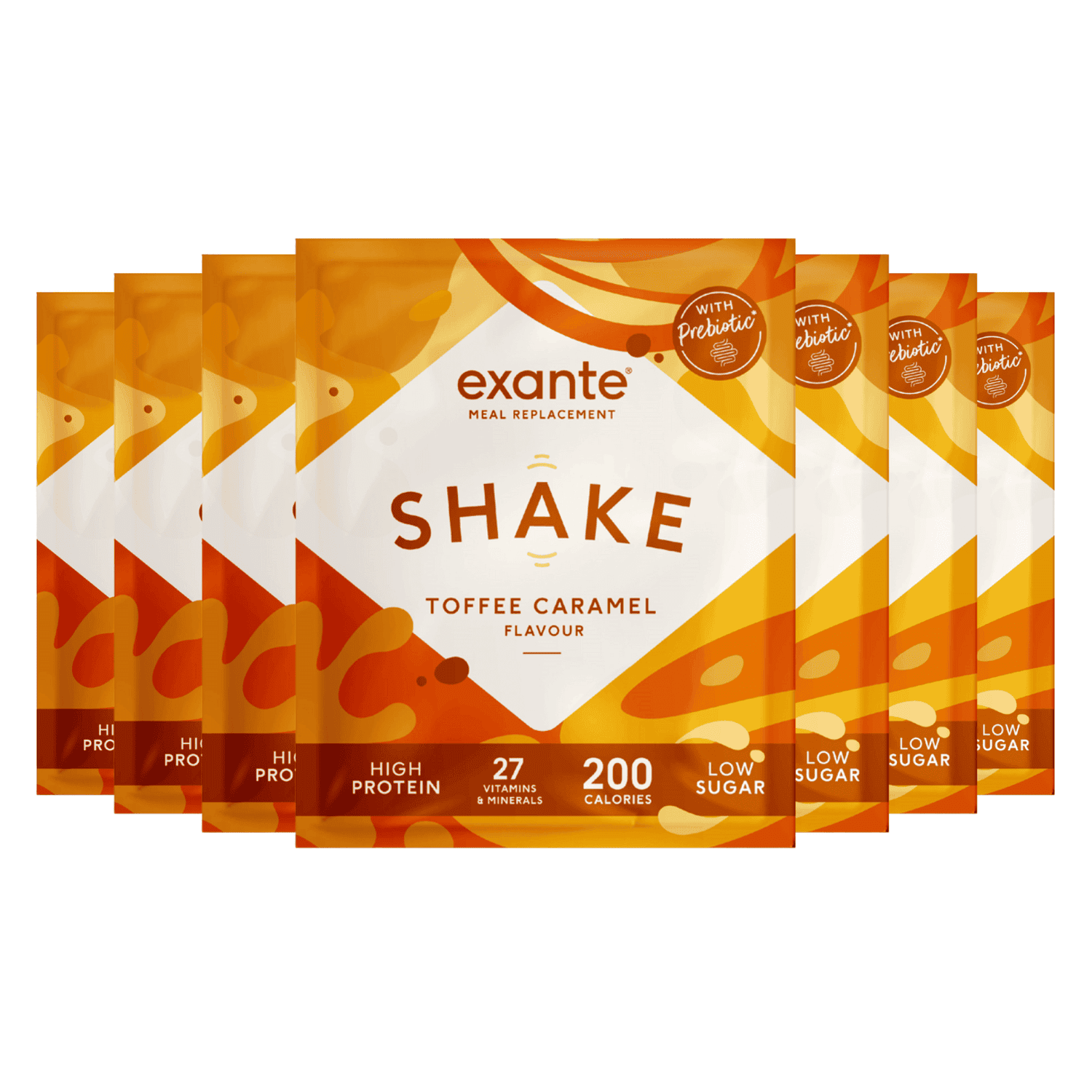 Exante Diet Meal Replacement Shake, Toffee Caramel, Box of 7