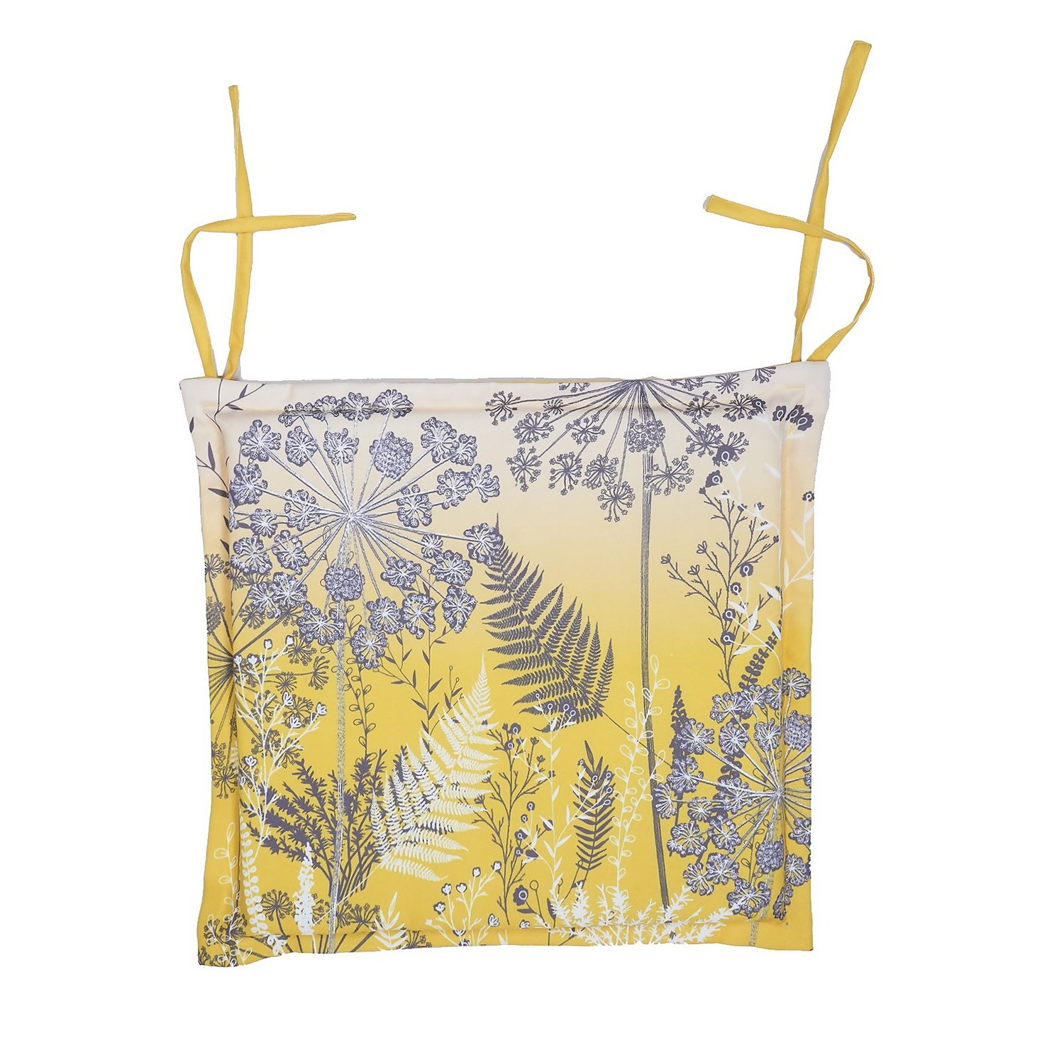 Floral Yellow Seat Cushion Set of 2 Homebase
