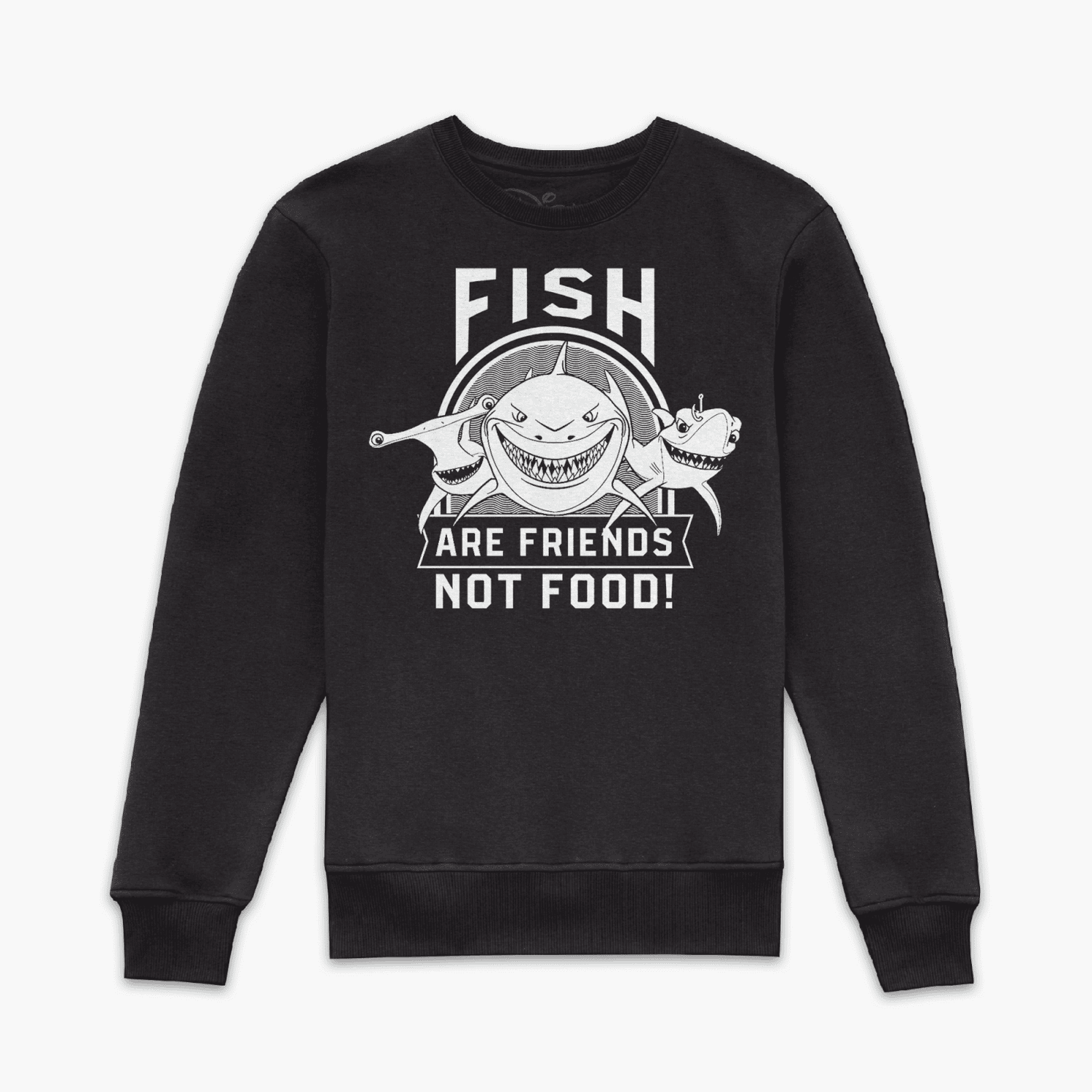 Finding Nemo Fish Are Friends Not Food Sweatshirt - Black