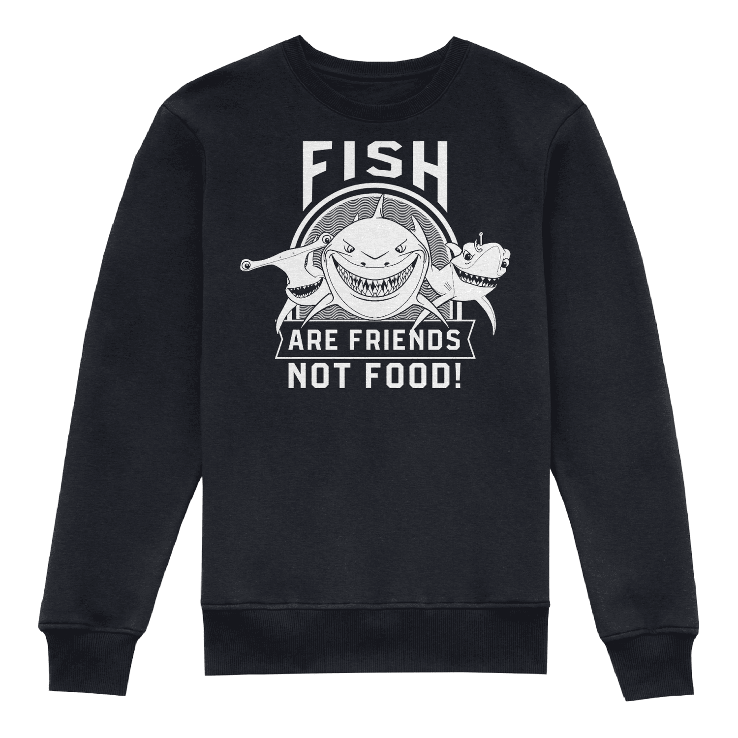 Finding Nemo Fish Are Friends Not Food Kids' Sweatshirt - Black 