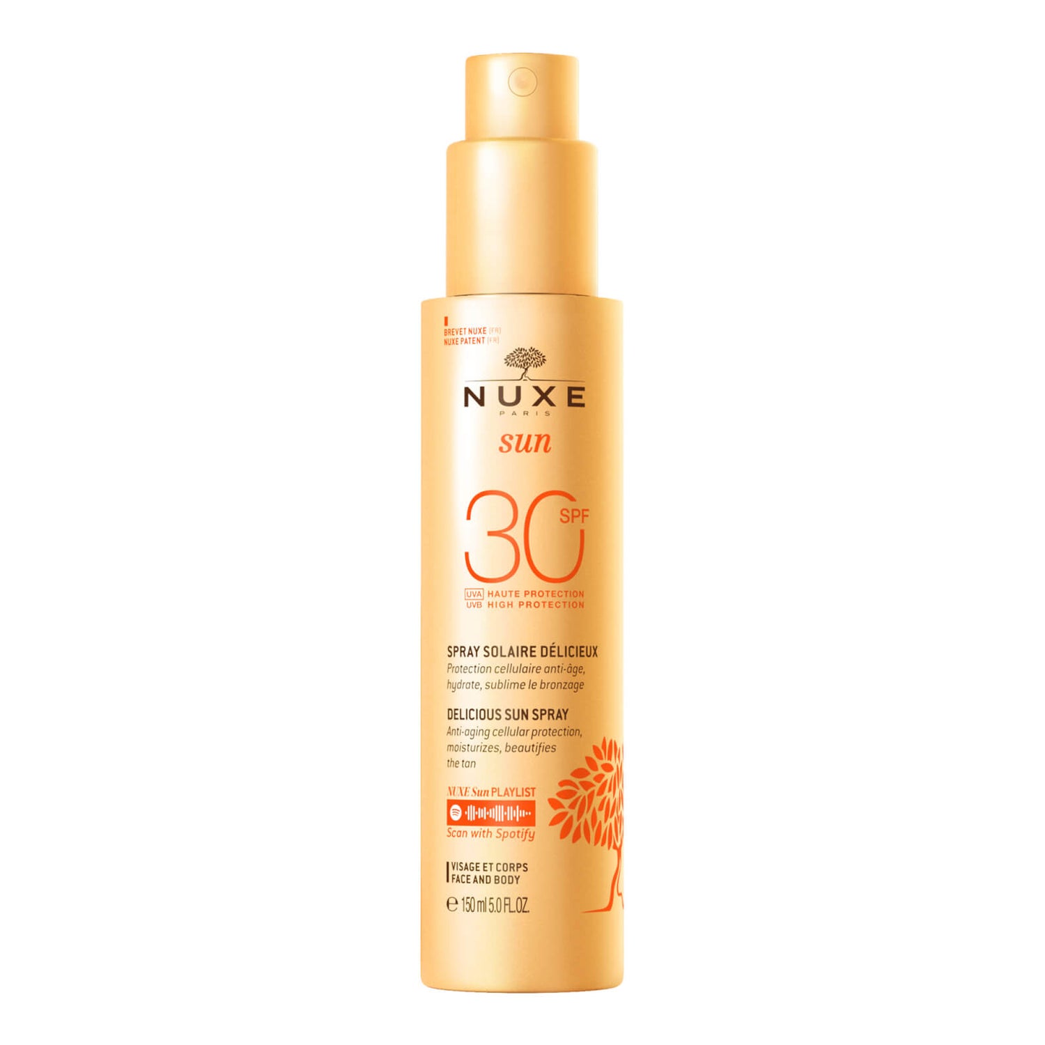 Spray Solaire Délicieux Haute Protection SPF30 visage et corps, NUXE Sun 150ml