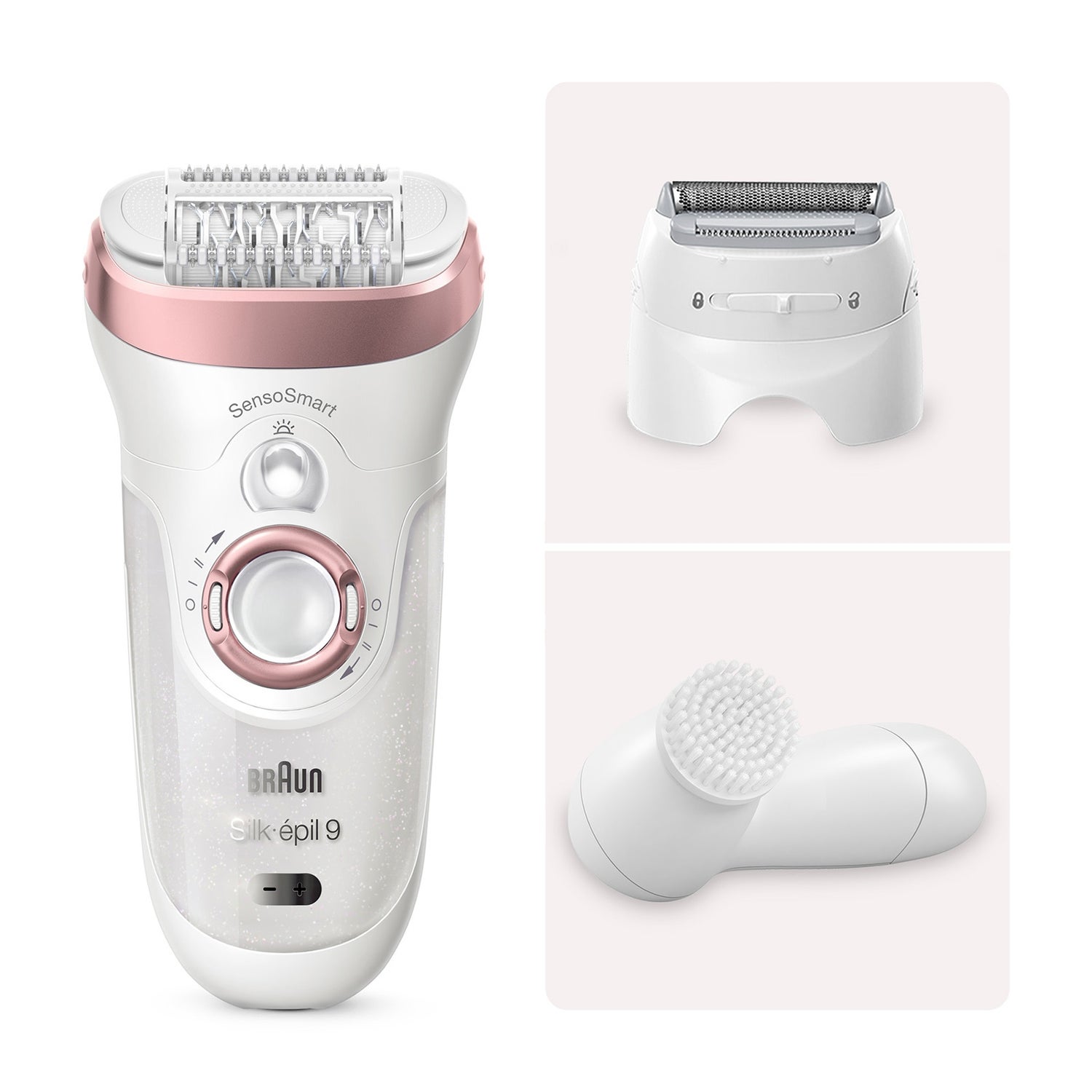 Braun Silk-épil 9 9-855, weiß/roségold