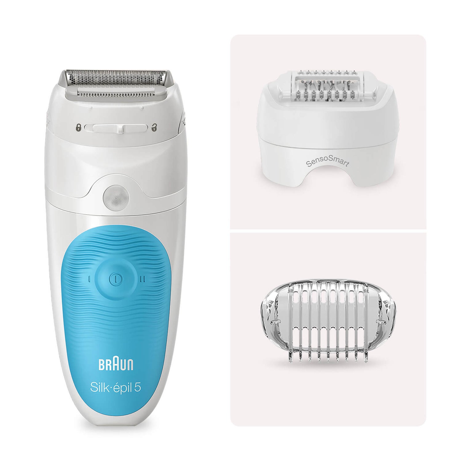 Braun Silk-épil 5 5-605, Epilator for Beginners for Gentle Hair Removal, White/Turquoise