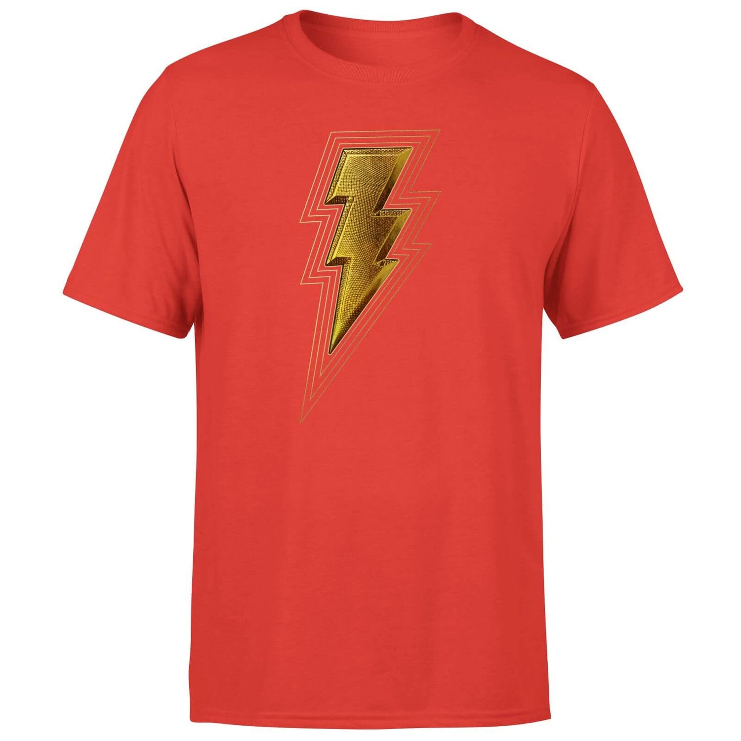 Shazam! Fury of the Gods Gold Bolt Unisex T-Shirt - Red