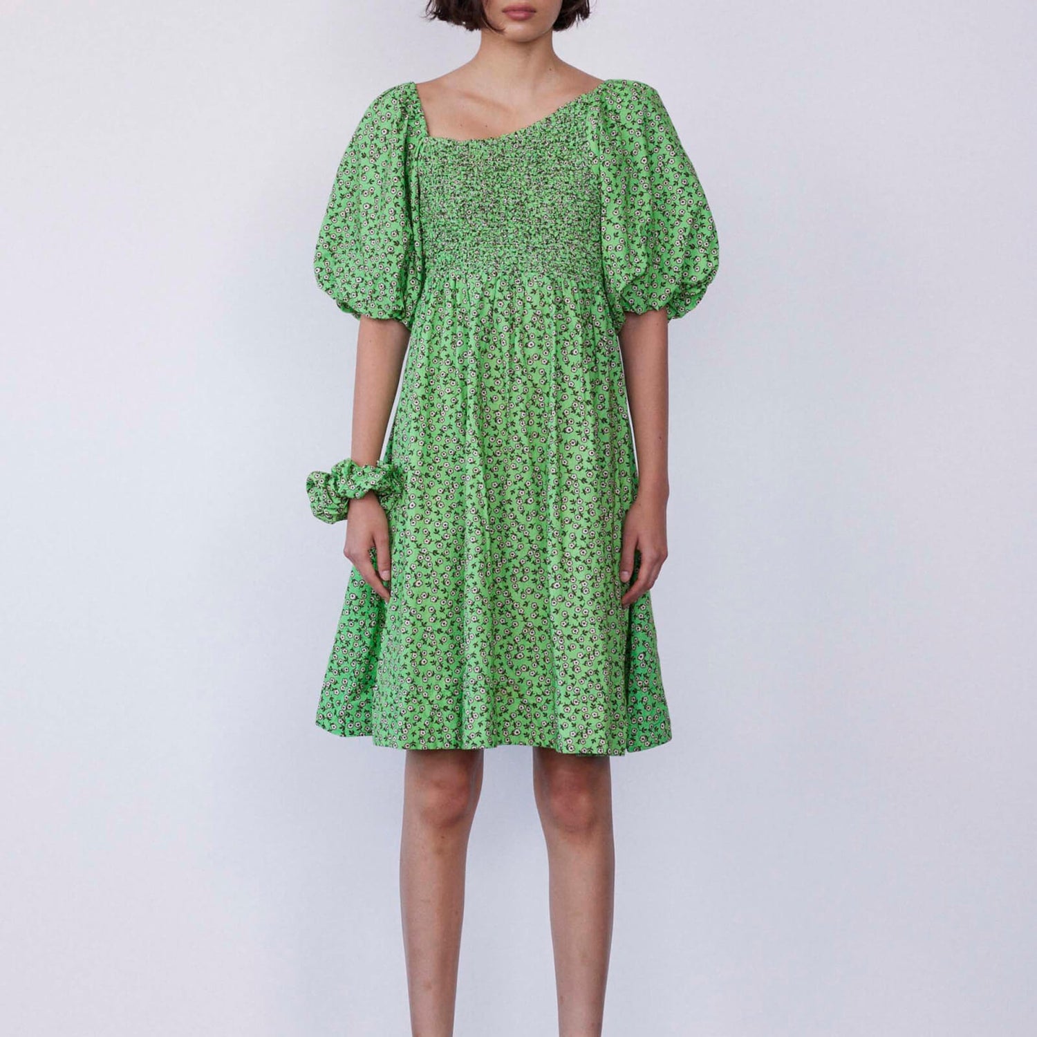 Damson Madder Adelaide Asymmetric Organic Cotton Mini Dress - UK 6