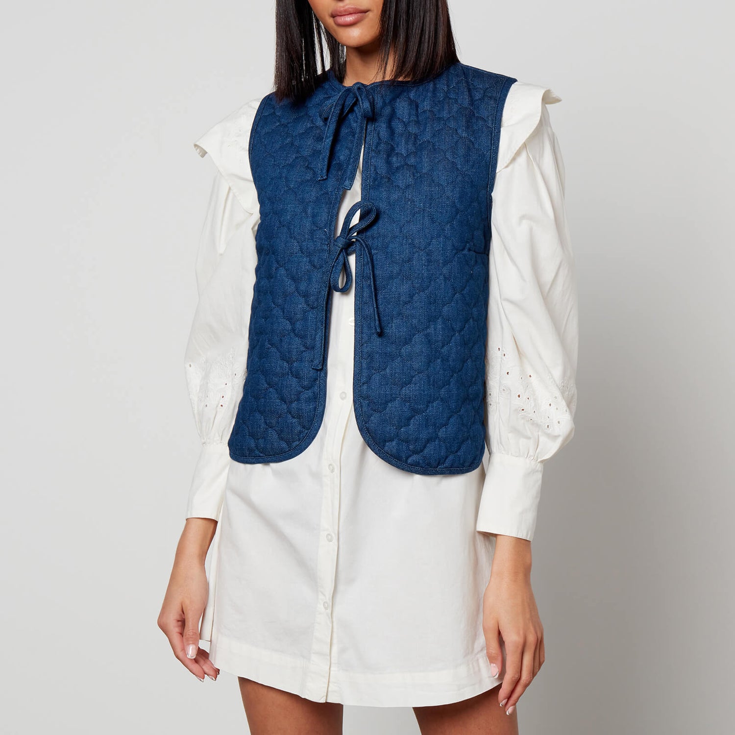 Damson Madder Quilted Cotton-Chambray Vest