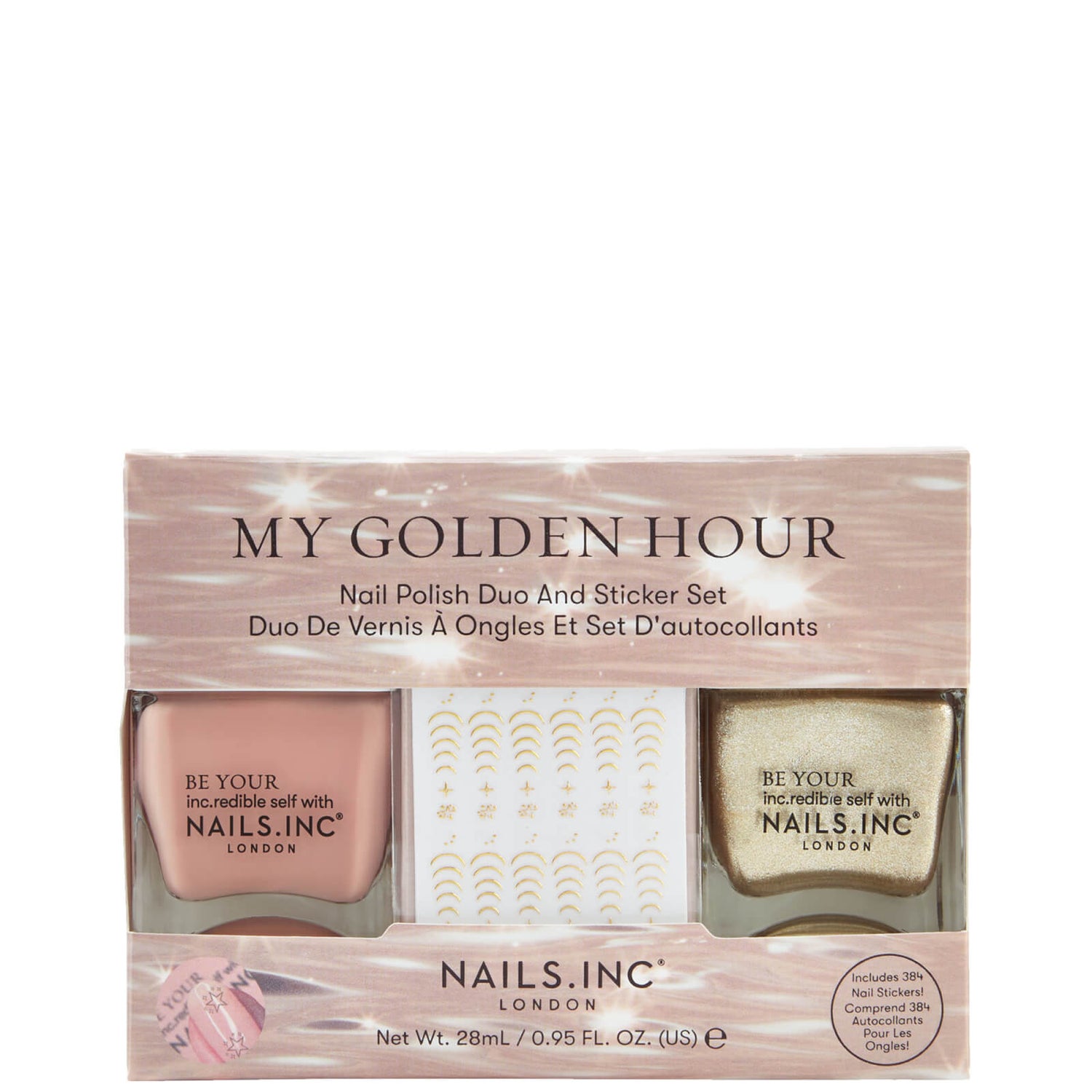 nails inc. My Golden Hour Nail Polish and Sticker Set - FREE Delivery