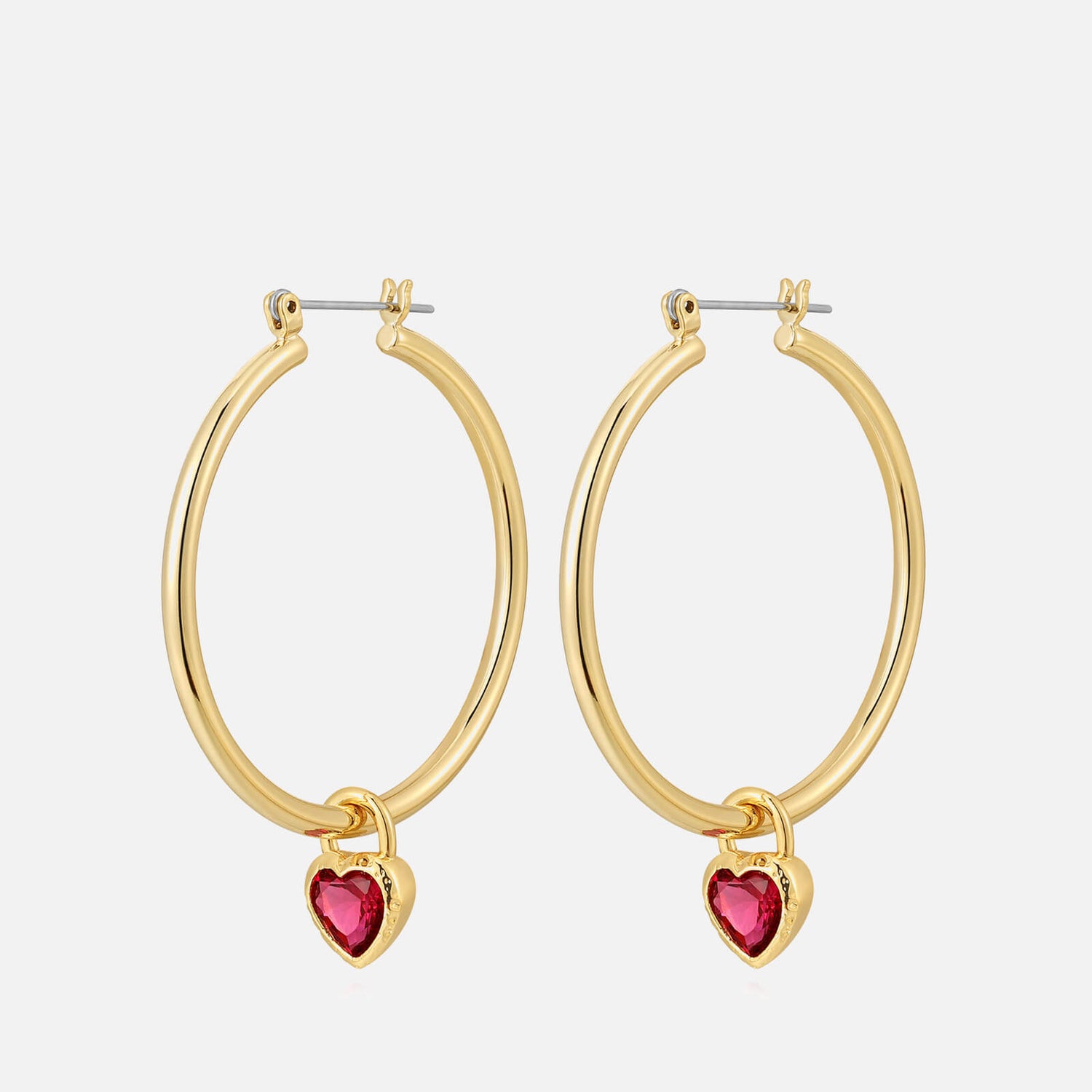 Luv AJ x For Love and Lemons Heart Gold-Plated Hoop Earrings