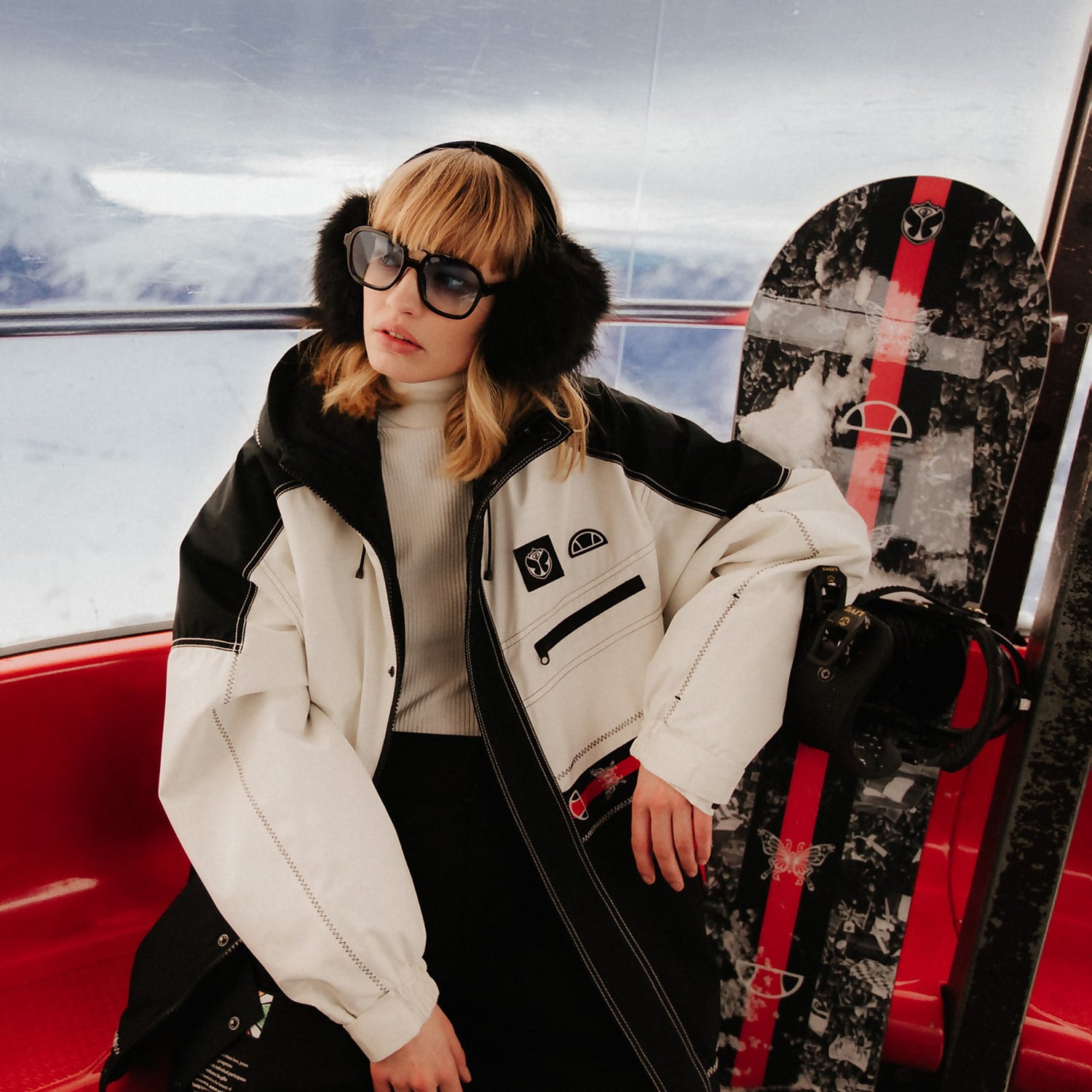 X | Black/White Tomorrowland Jacket ellesse Unisex Ski Ellesse