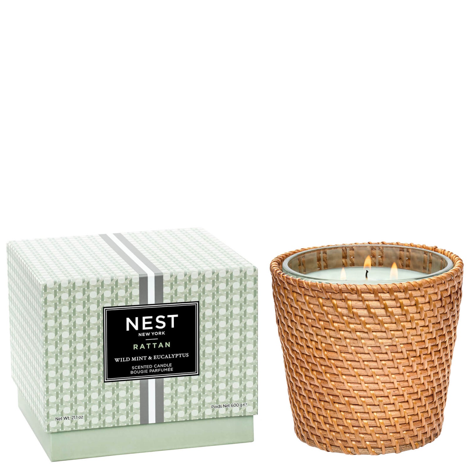 NEST New York Rattan Wild Mint and Eucalyptus 3-Wick 600g