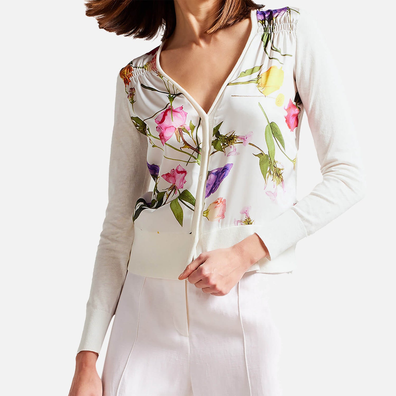 Ted Baker Chantri Floral Knit Cardigan