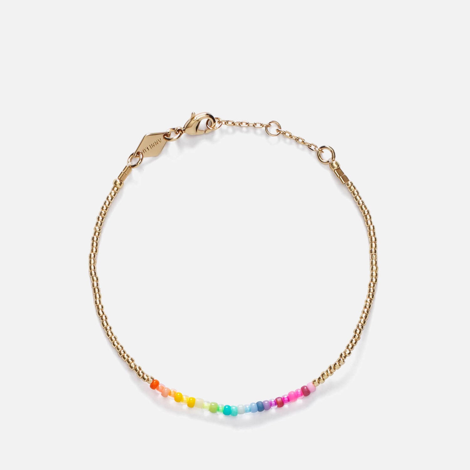 Anni Lu Golden Rainbow Glass Bead and Shell Bracelet