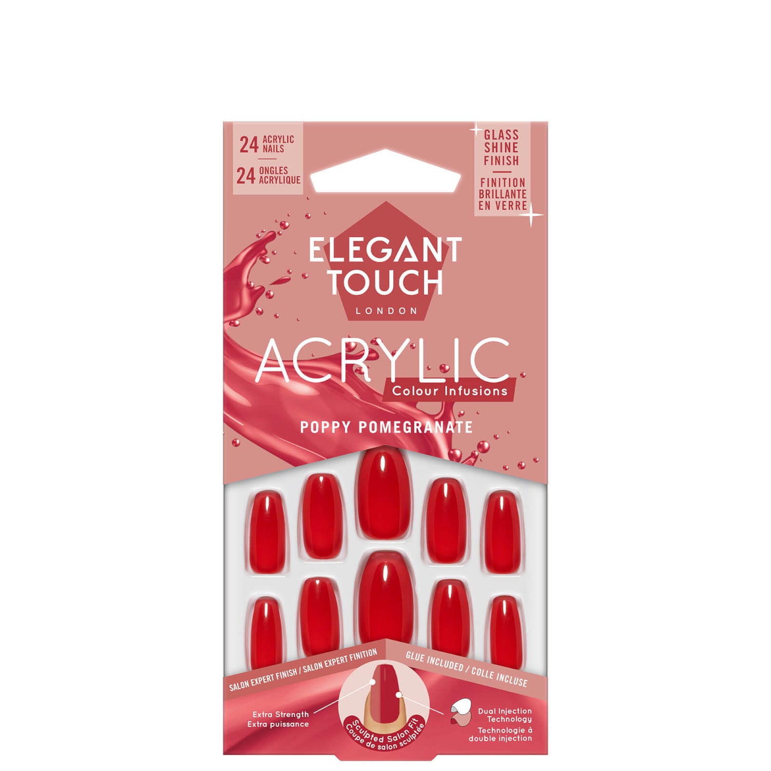 Elegant Touch Acrylic Nail Kit - Poppy Pomegranate
