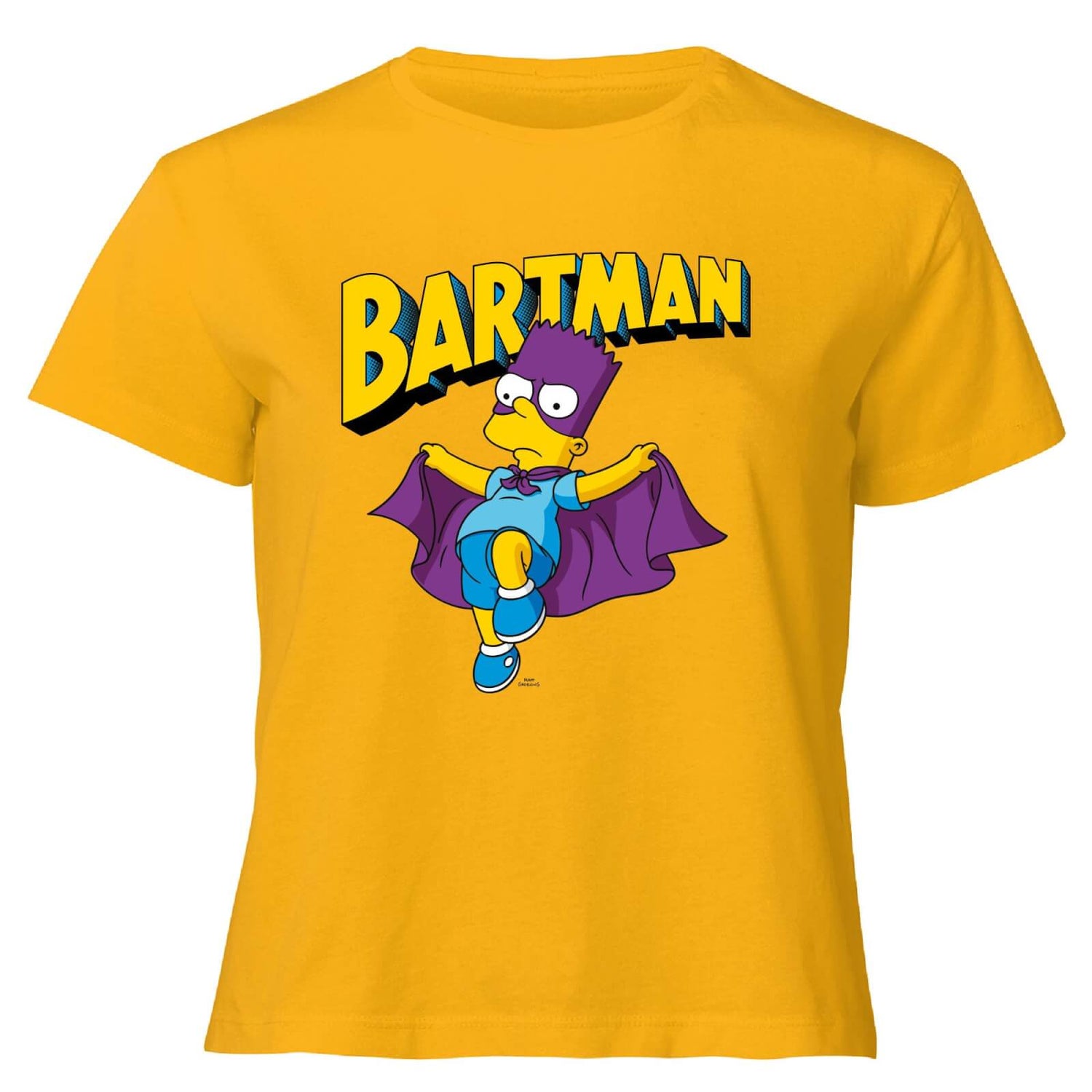 The Simpsons Bartman Women's Cropped T-Shirt - Mustard