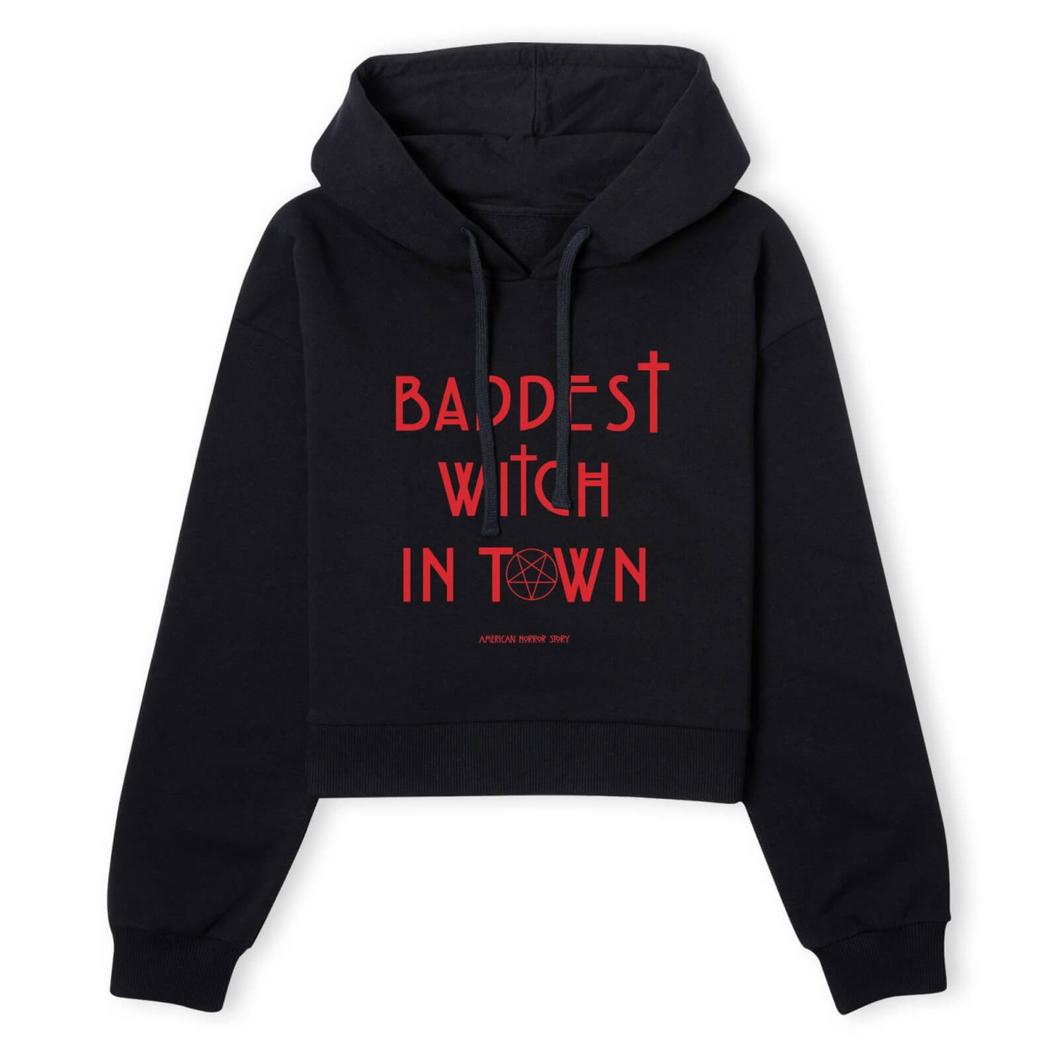 American Horror Story Baddest Witch In Town Women's Cropped Hoodie - Black