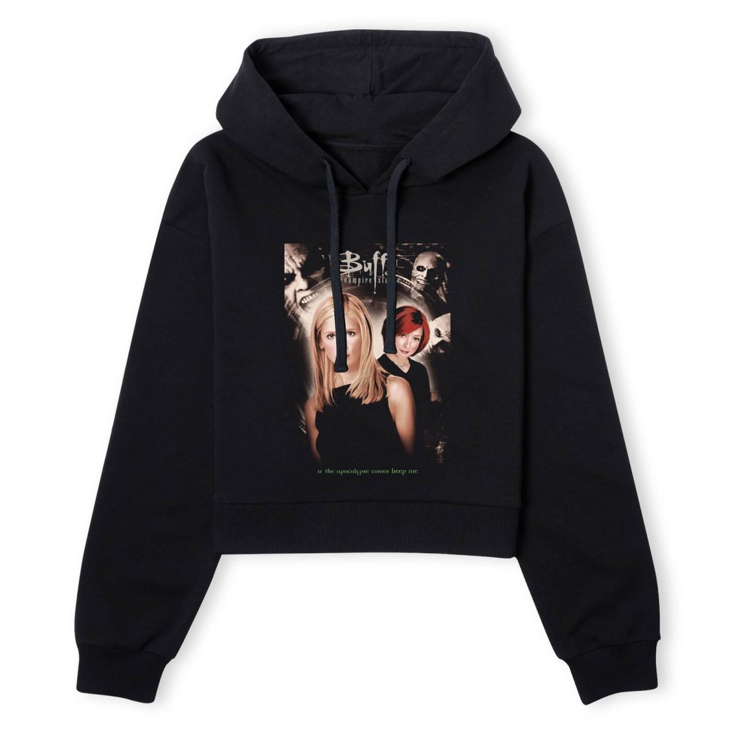 Buffy The Vampire Slayer S4 Poster Women's Cropped Hoodie - Black