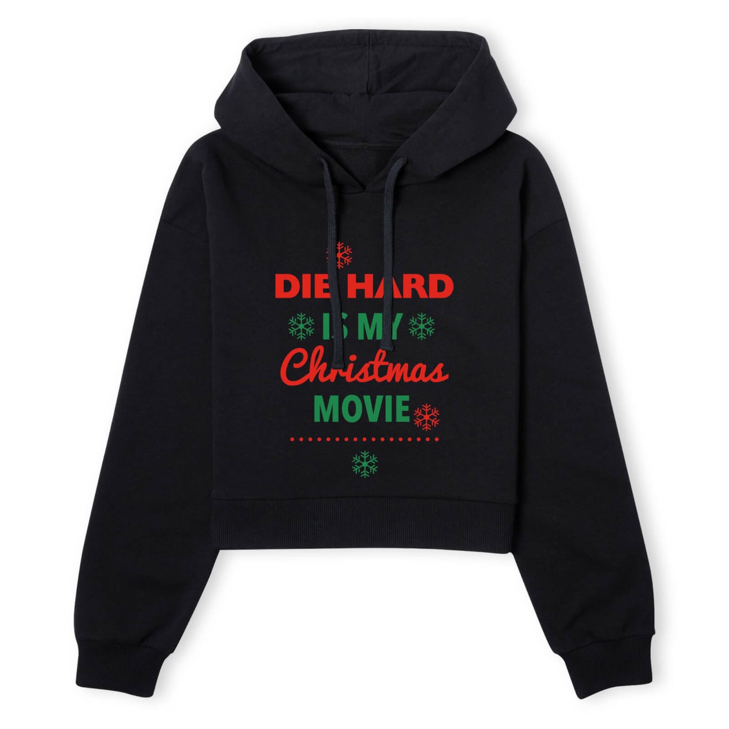 Die Hard Christmas Movie Women's Cropped Hoodie - Black