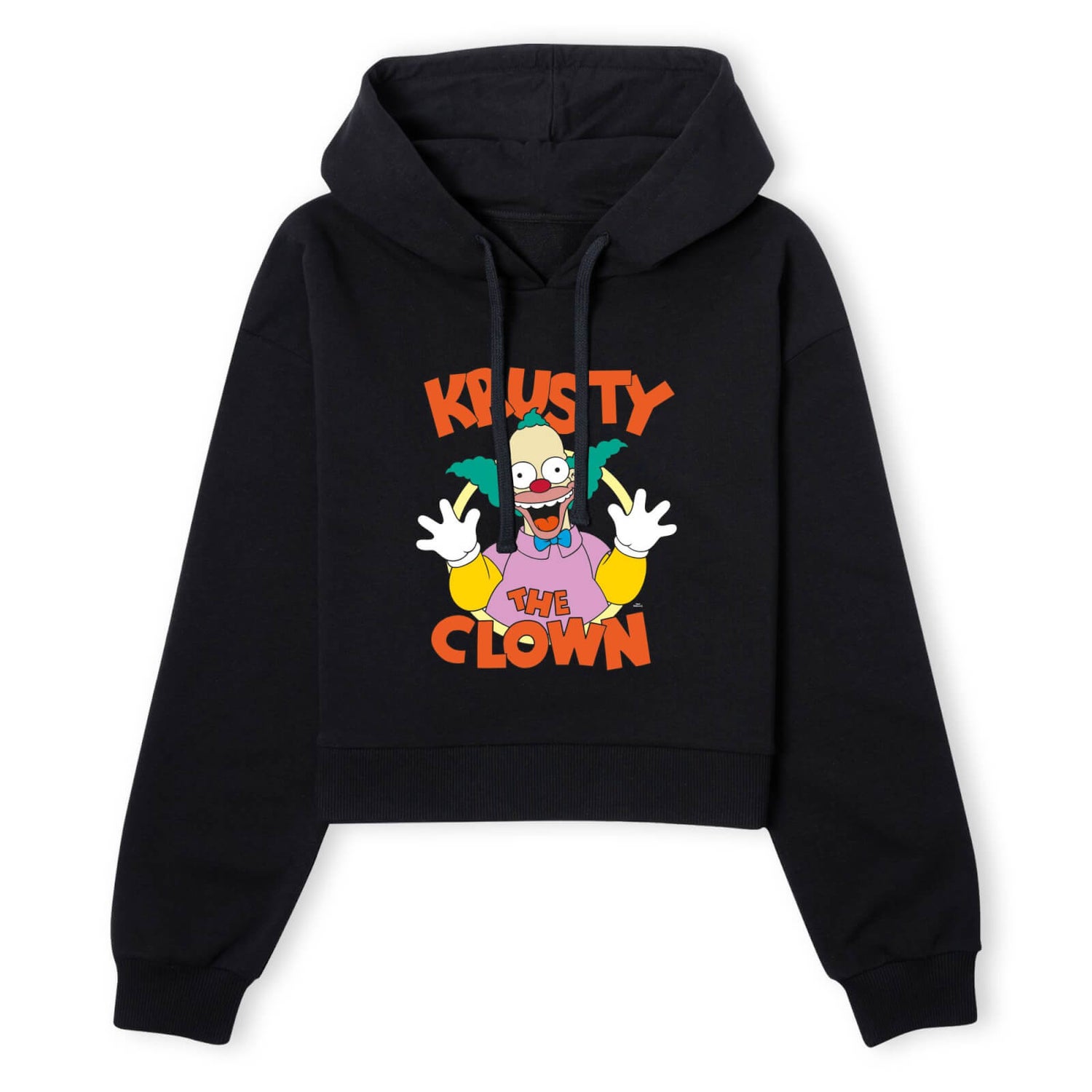 The Simpsons Krusty The Clown Women's Cropped Hoodie - Black